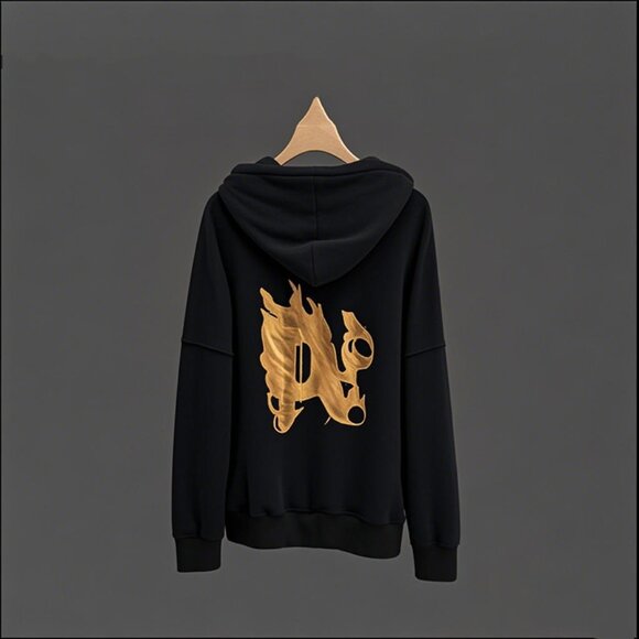 NWT Palm Angels Flame Letter Washed Hoodie
